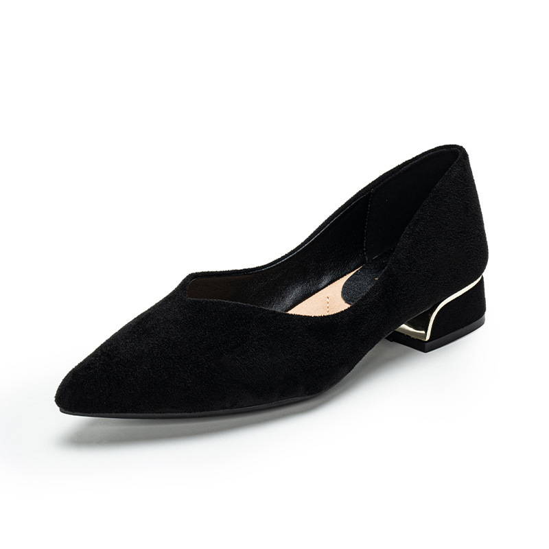 Leather Work Leather - Women's Pointed Toe Simple Chunky Heel