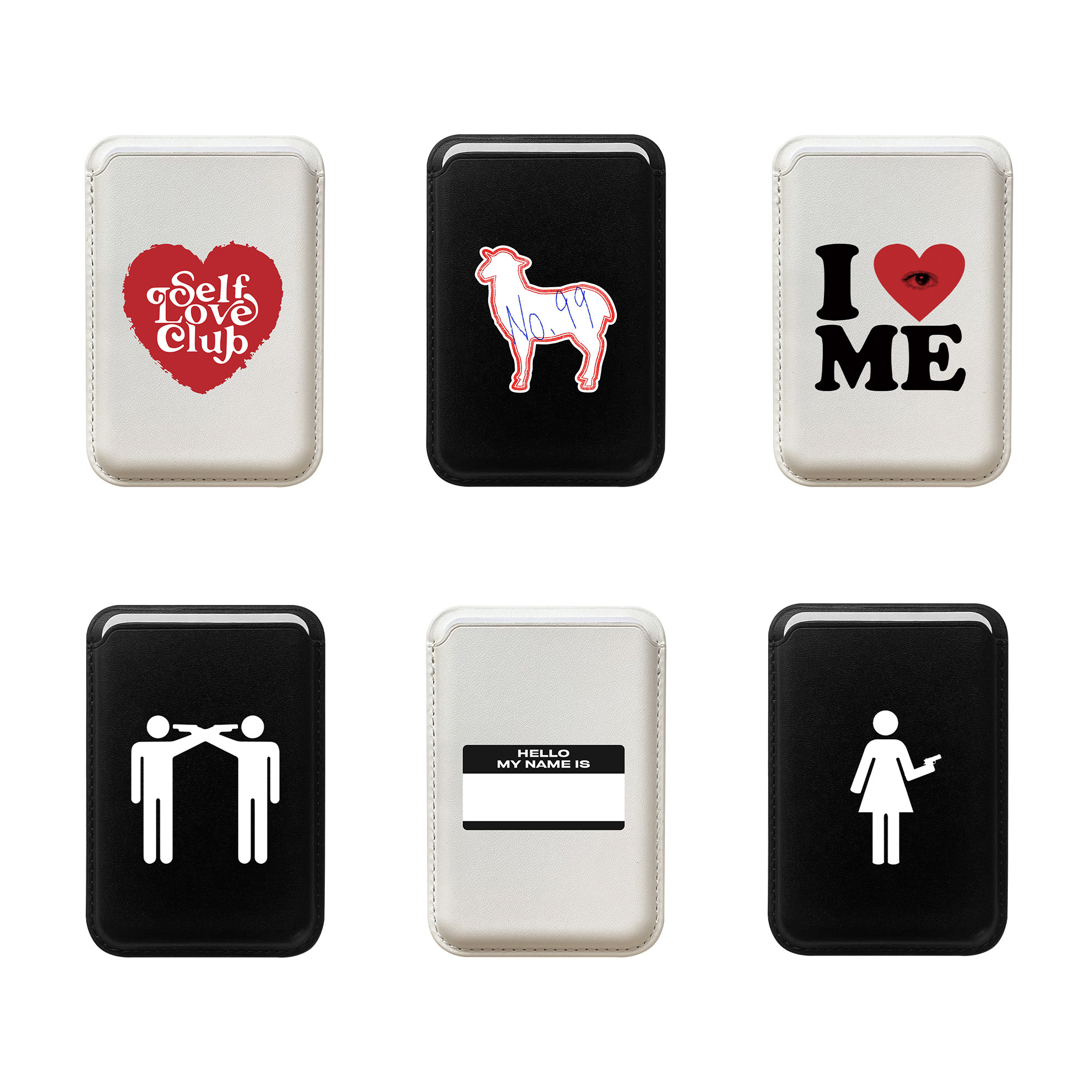 Leatherwork Drawing - Fashion Creative Cartoon Pattern Card Holder