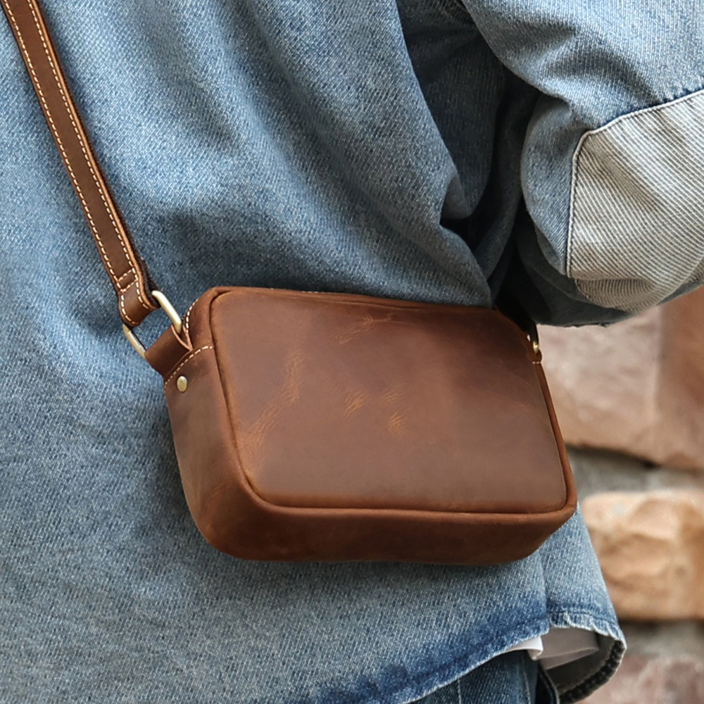 Vintage Leatherwork - Luxury Genuine Cowhide Messenger Bag for
