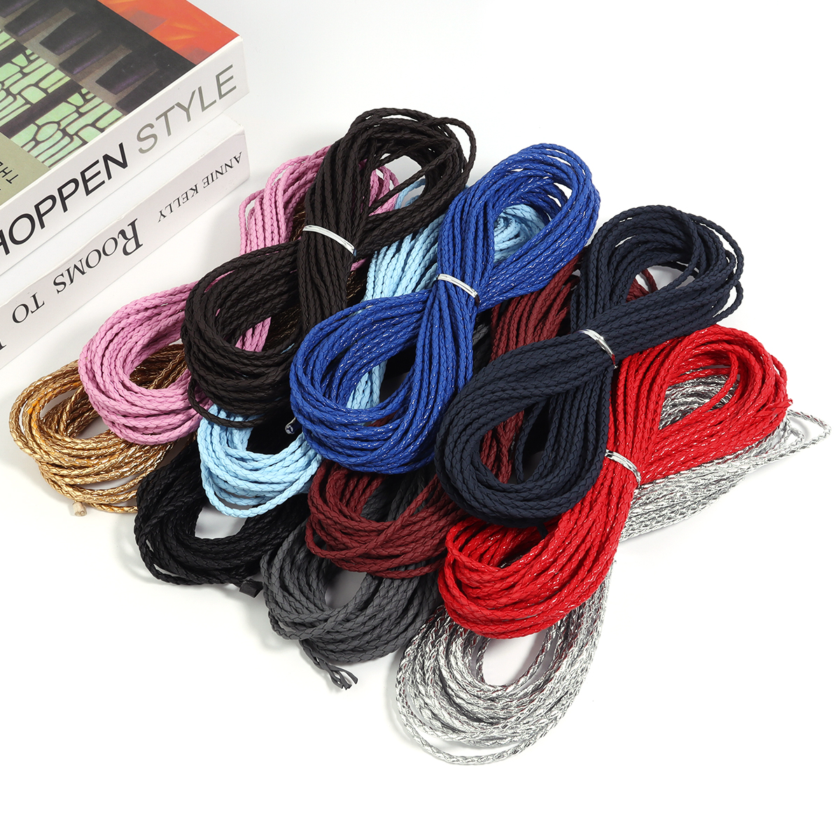 Leatherwork Diy - 10Yards 3mm Braided Genuine Leather Cord