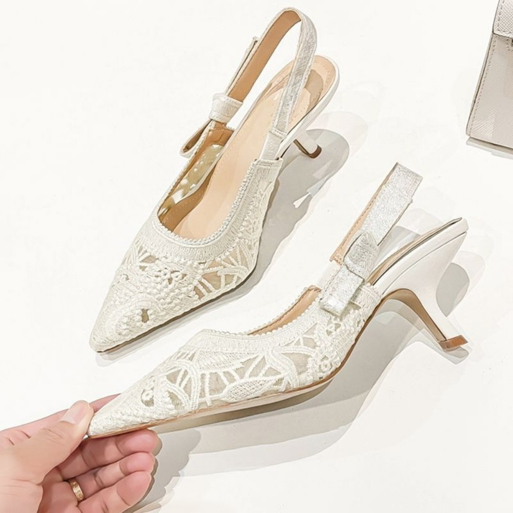 Leather Work Heels - Genuine Leather High Heel Sandals Fabric