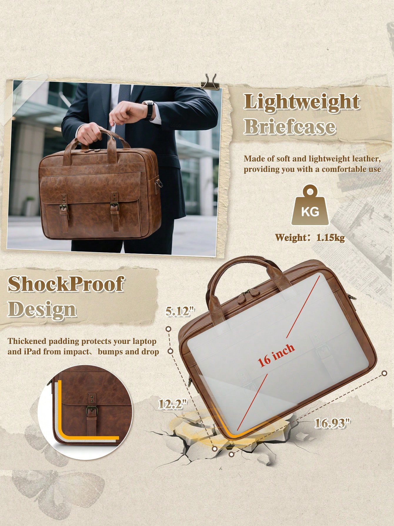 Vintage Leather Messenger Bag  - огляд і ціна Vintage Leatherwork