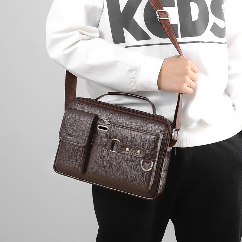 Brand Men Shoulder Bag Pu Leat - огляд і ціна Leather Work Handbag