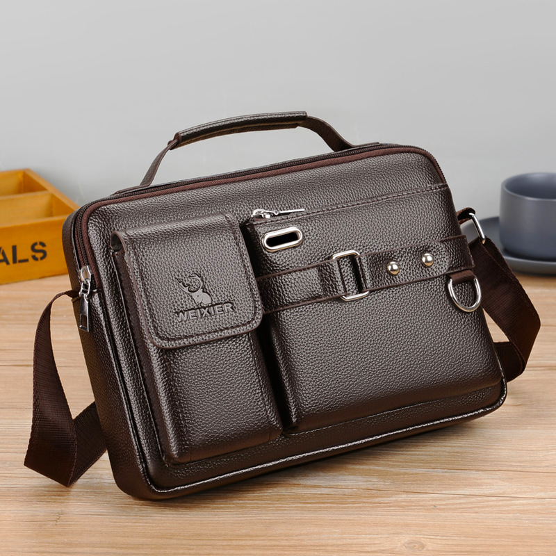 Brand Men Shoulder Bag Pu Leat - огляд і ціна Leather Work Handbag
