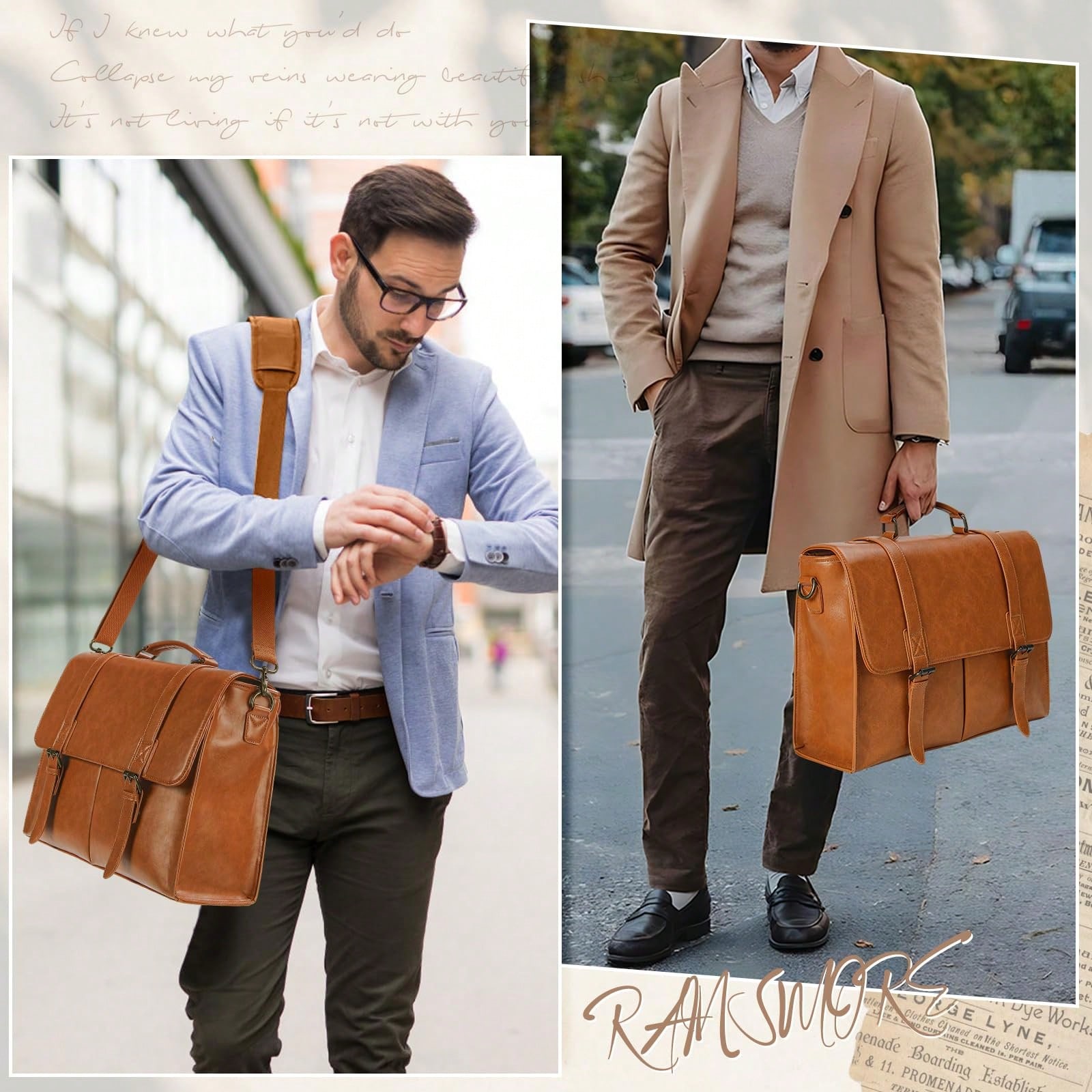 Messenger Bag For Men 15.6 Inc - огляд і ціна Vintage Leatherwork