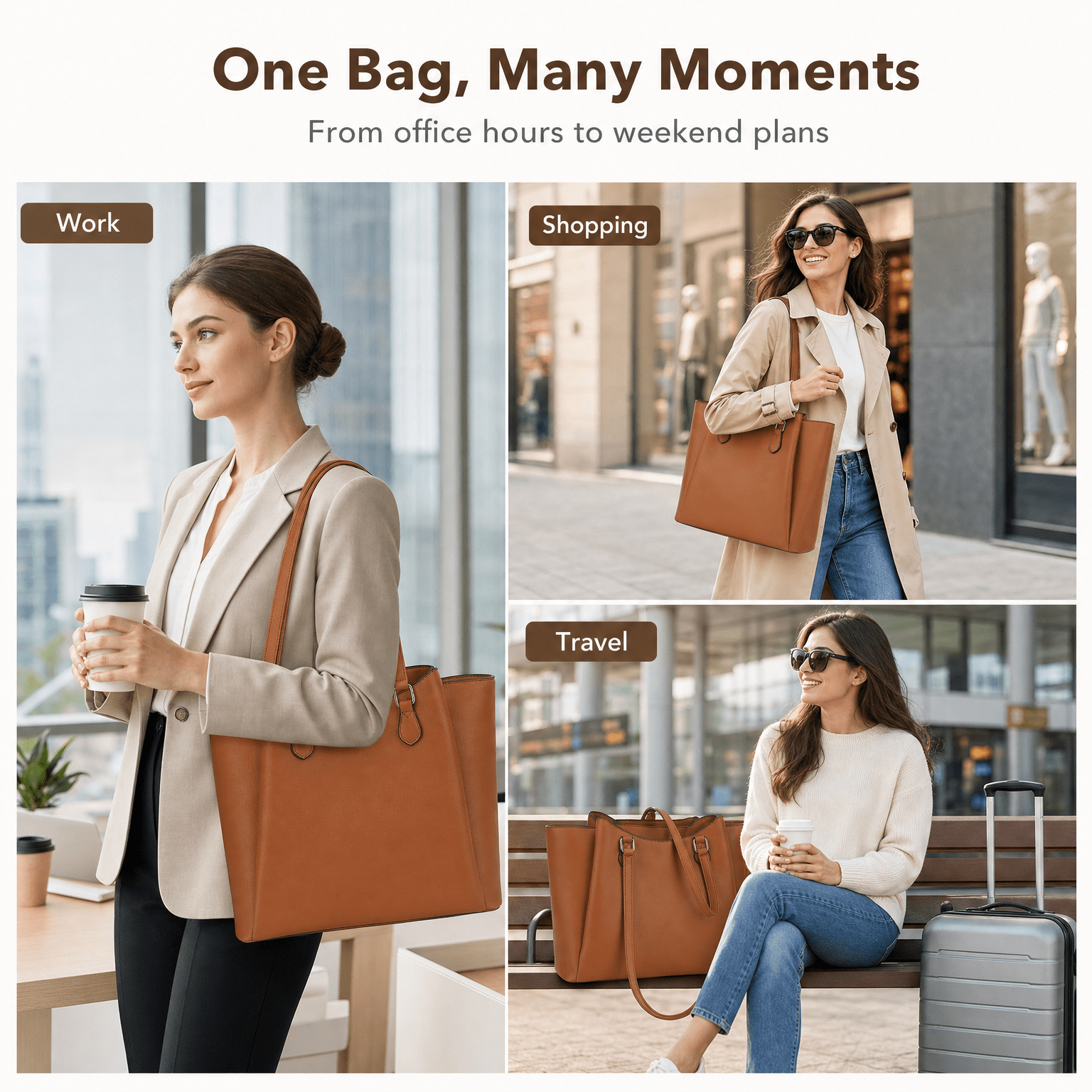 Tote Bag for Women, Large PU L - огляд і ціна Leather Work Leather