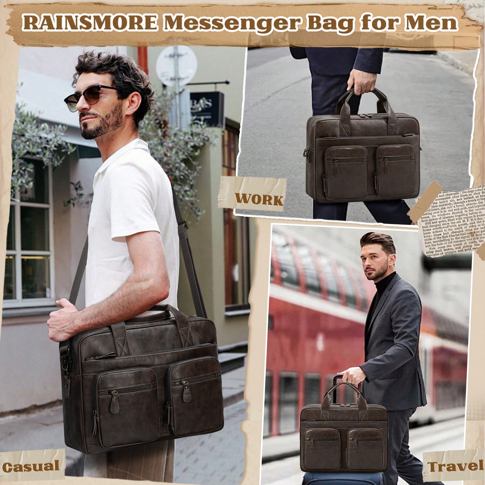 Vintage Messenger Bag For Men  - огляд і ціна Vintage Leatherwork