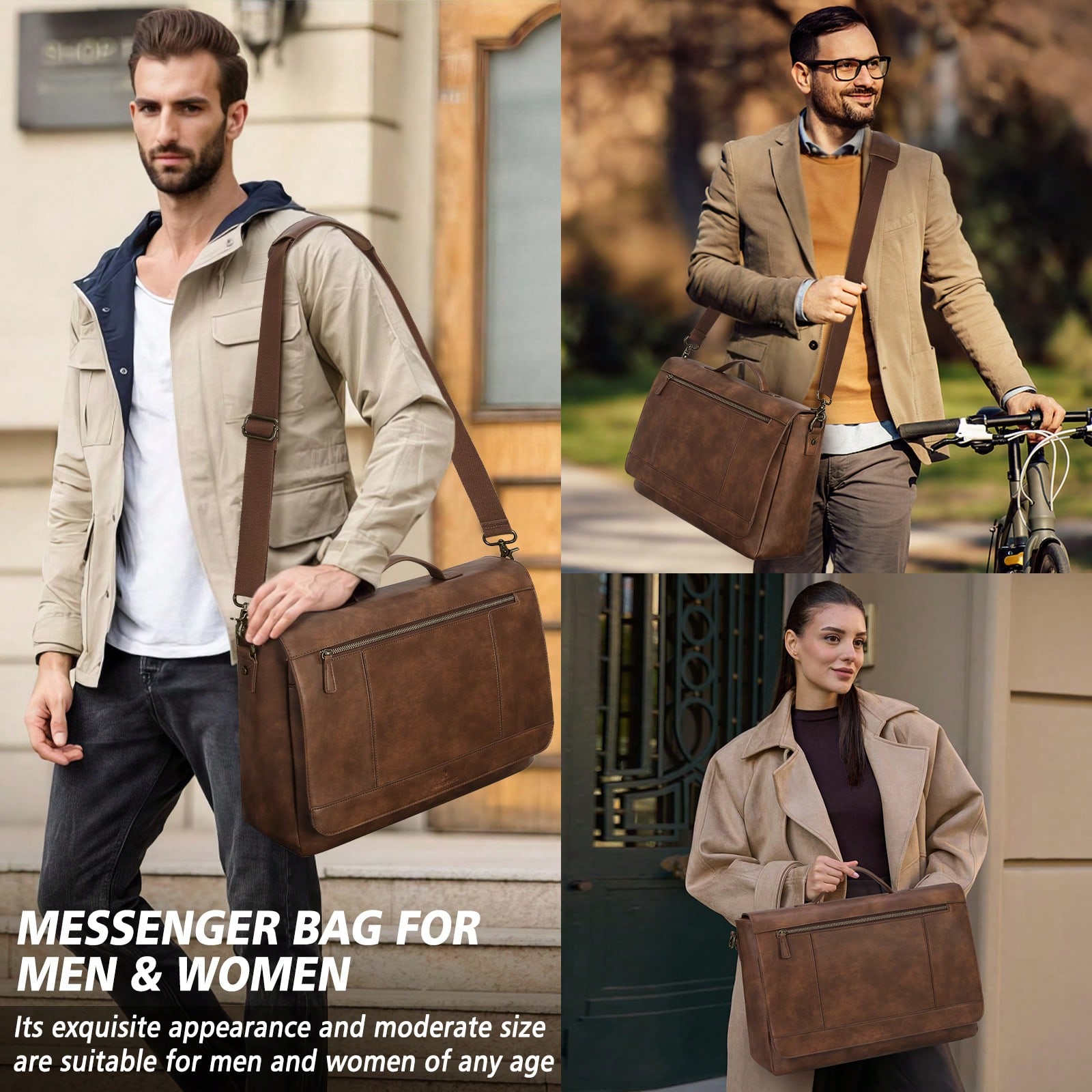Leather Messenger Bag For Men  - огляд і ціна Vintage Leatherwork