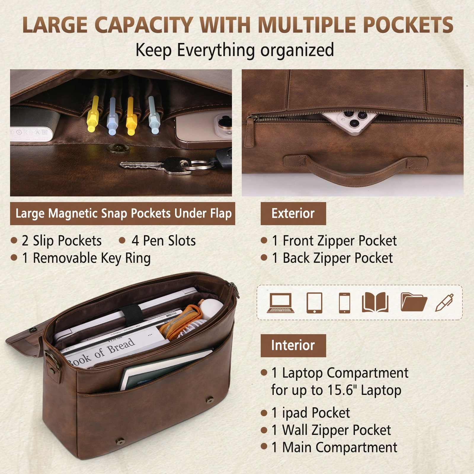 Leather Messenger Bag For Men  - огляд і ціна Vintage Leatherwork