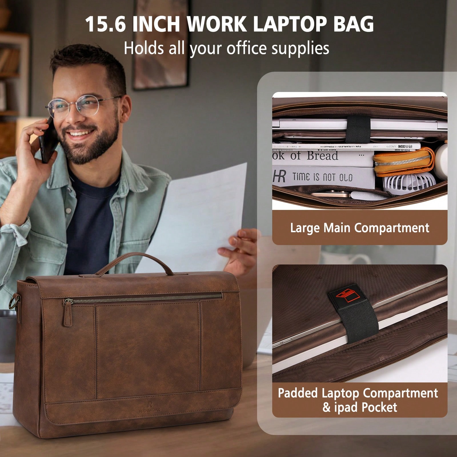 Leather Messenger Bag For Men  - огляд і ціна Vintage Leatherwork