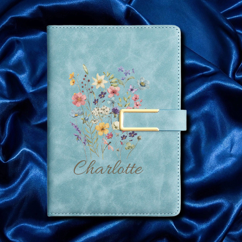 A5 Floral Monogram Custom Name - огляд і ціна Leatherwork Journal