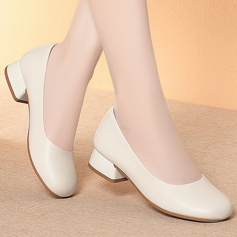 3cm Breathable Comfortable All - огляд і ціна Leather Work Heels